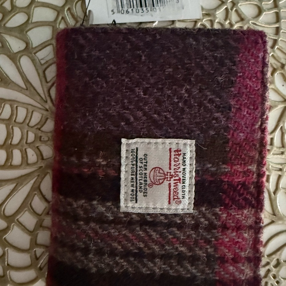 Wool Plaid Compact Wallet - Pink Multi - Picture 2 of 11